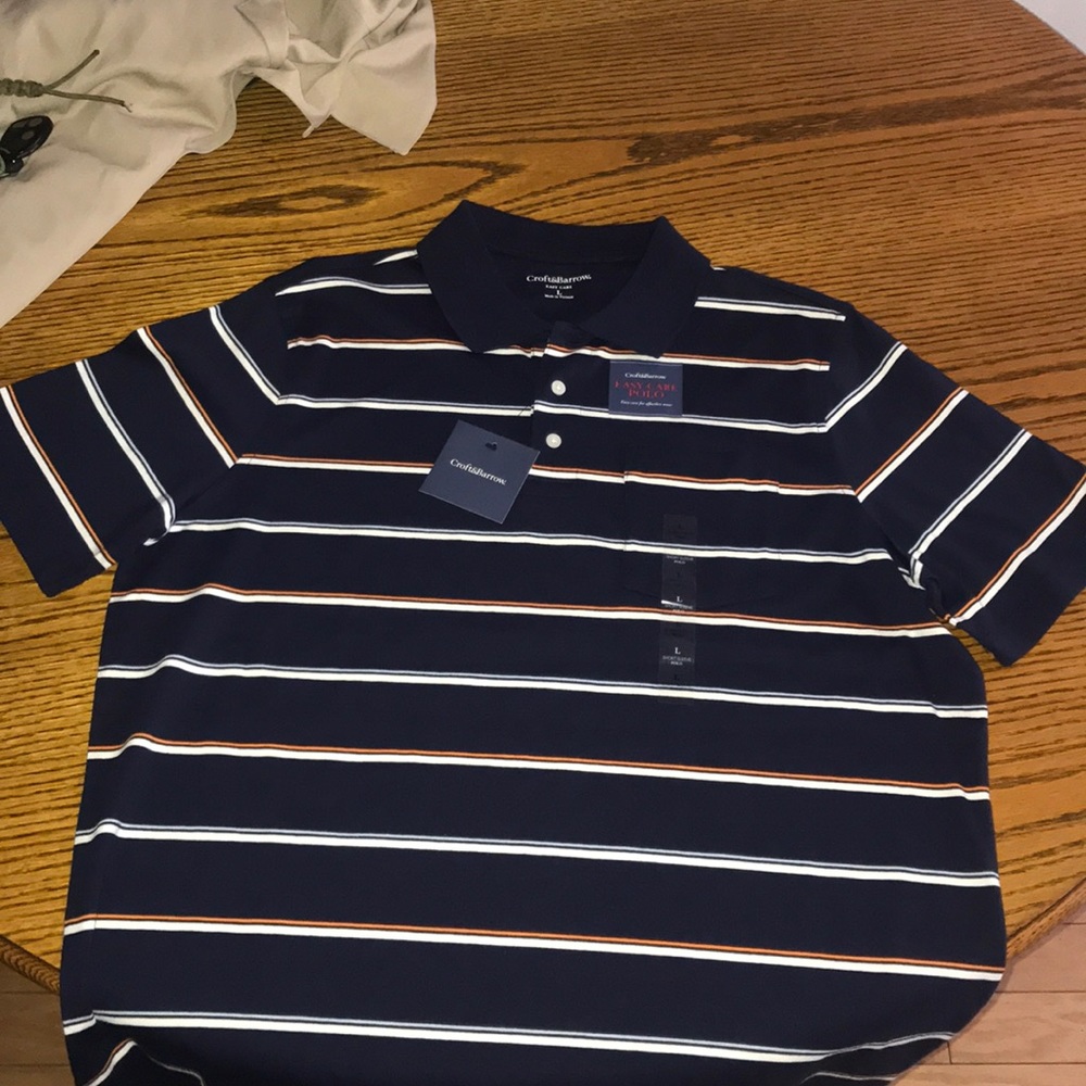 Croft & barrow shirt sleeve striped polo